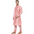 Hangup Mens Pink Plain Kurta Pyjama