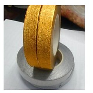 Floral Tape Colour Silver  Golden, Used In Flower Making, Sticks Wrapping, 35 Mts Each Roll, 1 Cms Width, Set Of 4 Tapes