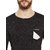 LE BOURGEOIS Men's Black Plain Round Neck T-Shirt
