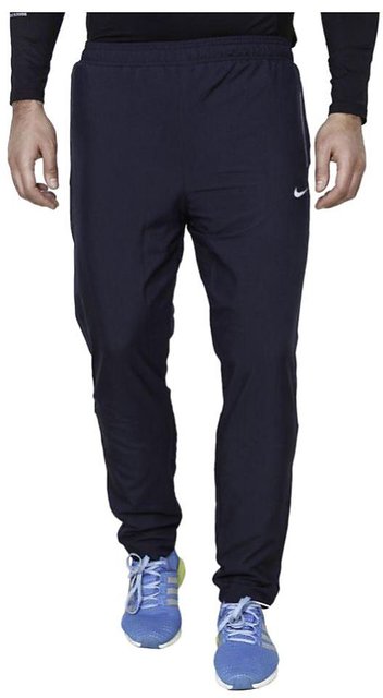 nike navy polyester lycra trackpants