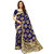 JHMart Blue Art Silk Printed Saree With Blouse