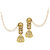 JewelMaze Brown Austrian Stone Gold Plated Jhumki Kan Chain Earrings-AAA3045