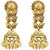 JewelMaze Brown Austrian Stone Gold Plated Jhumki Kan Chain Earrings-AAA3045