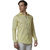 Lisova Lemon Color Mens Slub Cotton Plain Casual Slim Fit Shirt