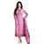 Ffashion Georgette Embroidered Salwar Suit Dress Material (SP-ZUBEDAPINK)