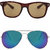 Zyaden Brown UV Protection Wayfarer Unisex Sunglasses (Pack of 2)