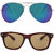 Zyaden Blue UV Protection Aviator Unisex Sunglasses (Pack of 2)
