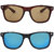 Zyaden Brown UV Protection Wayfarer Unisex Sunglasses (Pack of 2)