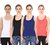 Friskers Multicolor Casual Cotton Plain Tank Tops (Pack of 4)