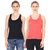 Friskers Multicolor Casual Cotton Plain Tank Tops (Pack of 2)