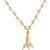 Parna Gold Plated Lavender,White Alloy Necklace Set For Women