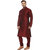 Hangup Mens Maroon Straight Fit Sherwanis