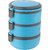 Amartej Oppo Star Series 3 Piece Container Insulated Stainless Steel Lunch Carrier With Handle - Blue