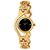 Rjcreation Anlogue black dial gold watch for women and girl - Gold Brecelet chain Watch