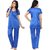 Riya Women's Solid Mahroon and Blue Top  Pyjama Set
