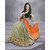 Orange Corduroy///Georgette Embroidered Saree With Blouse
