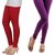 Stylobby Red And Purple Cotton Lycra Pack Of 2 Leggings