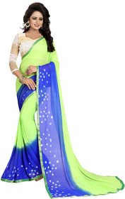 AS Fashion Green chiffon saree and casual wear and work wear printed saree