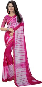 AS Fashion pink chiffon saree and casual wear and work wear printed saree