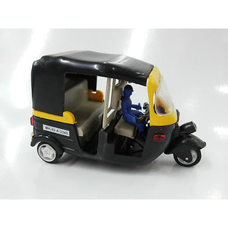 thumbnail image 2 of Shinseitoys Premium Auto Rickshaw Tuk Tuk Die-Cast Toy - India Cricket Transport Car (Green/Black) 2 of 4