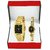 HWT Rectangle Black Dail Golden Metal Couple Watches Combo