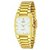 HWT Rectangle White Dail Golden Metal Couple Watches Combo