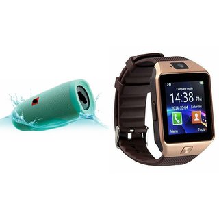 Buy Zemini DZ09 Smartwatch and Charge 3 Plus Bluetooth Speaker for HTC DESIRE 500 DZ09 Smart Watch With 4G Sim Card Memory Card Charge 3 Plus Bluetooth Speaker Online 2499 from ShopClues