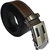Sunshopping men's leatherlite black and brown auto lock buckle belts pack of two