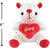 Ultra White Love Teddy Bear Stuffed Toy with Love Heart 6 Inches