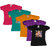 Jayavarshini Girls Round Neck Multicolor Cotton Tshirt ( Pack of 5)