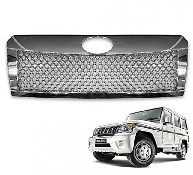 Buy Front Stylish Chrome Silver Color Grill For Mahindra Bolero