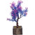 Random 3 Branched Artificial Bonsai Tree with Blue and Purple Leaves