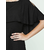 Fabrange Polyester Black Midi Cape Dress