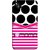 FUSON Designer Back Case Cover for Micromax Bolt D303 (Pink Design Paper Big Black Circles Bubbles Mother )