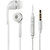 Tangle free wire S6 Earphone with Mic  Volume control - White