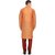 RG Designers Orange  Maroon Full Sleeves Kurta Pyjama Set For Men