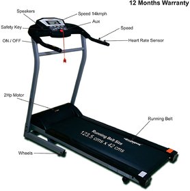 Healthgenie Drive 4012M Motorized Treadmill, Manual Incline  Max Speed 14 Kmph - 12 Months Warranty