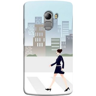 FUSON Designer Back Case Cover for Lenovo Vibe K4 Note :: Lenovo K4 Note A7010a48 :: Lenovo Vibe K4 Note A7010 Morden Girl Building Blue Outfit Purse Zebra Cross