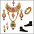 JewelMaze Gold Plated Maroon And Green Set of 8 Bridal Jewellery Combo -PAA1451