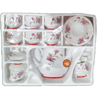 Bone China Cup And Saucer Set 6 Tea 6saucers 1kettle 1milk Bone China Cup And Saucer Set 6 Tea 6saucers 1kettle 1milk Pot 1 Sugar Total 15 Pcs Material