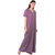 LDHSATI Fashion Women Serena Satin flower Printed Lace nightwear night dress sleepwear Maxi Nightgown for women women's free size Purpl White Multicolor