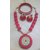 New Silk Thread Necklace Set with Earings and Bangles  - RED color