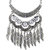 The Jewelbox Tribal Bohemian Statement Grey Crystal Antique Oxidized Silver Long Necklace Chain Girls Women