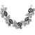 The Jewelbox Flower Grey Crystal CZ Antique Oxidized Slver Plated Necklace for Girls Women