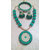 New Silk Thread Necklace Set with Earings and Bangles  - GREEN color