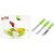 Rotek Combo of Lotus Shape Foldable Vegetable and Fruit Basket with 2 Knifes and 1 Vegetable Peeler