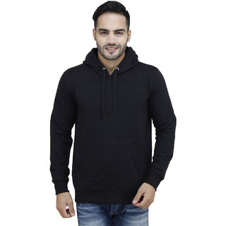 Buy X-CROSS Men's Solid Color Cotton Blend Hooded Full Sleeves ...