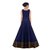 Omstar Fashion Designer Blue color Net with Santoon Inner Floor-touch Semi-Stitched Gown
