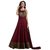 Omstar Fashion Designer Maroon color Net Material with Santoon Inner Floor-touch Anarkali Semi-Stiched Gown