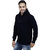 X-CROSS Men's Solid Color Cotton Blend Hooded Full Sleeves Sweatshirt (XCR-NONZIPPRSWTSHRT-NVYBLU-5)